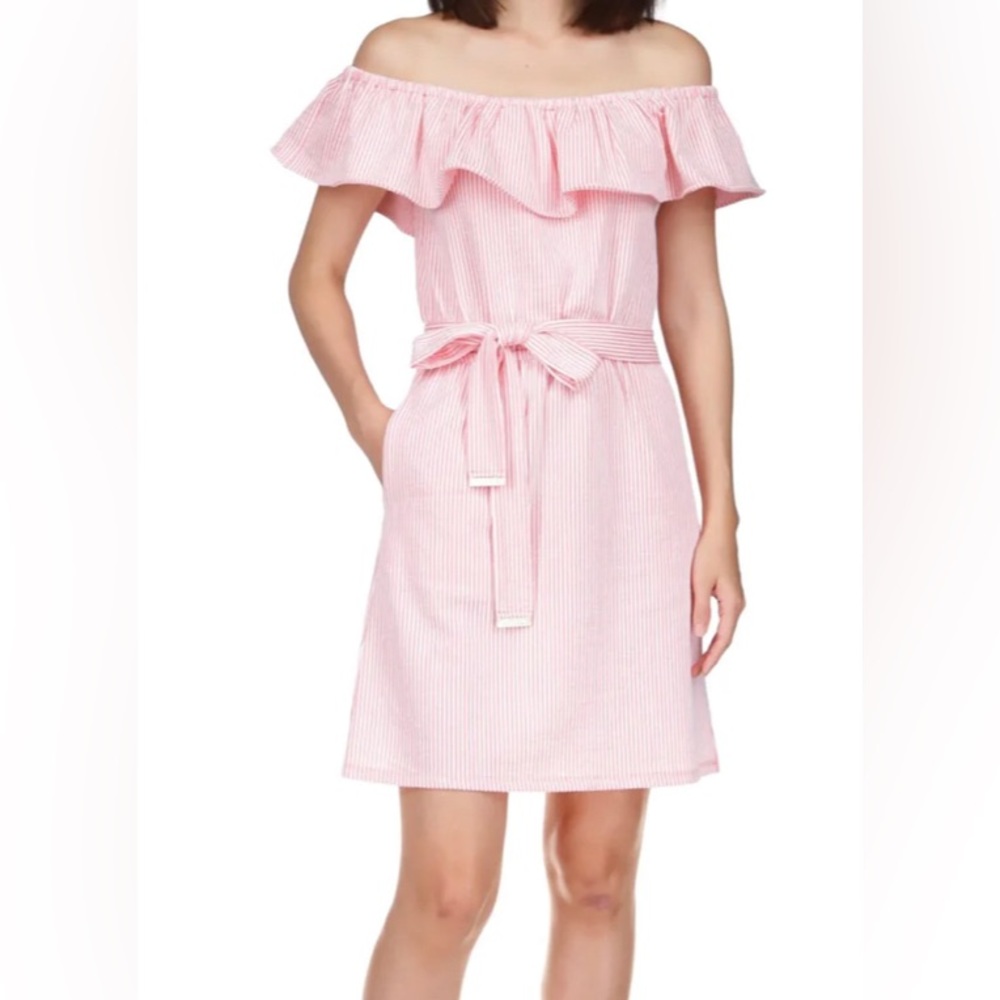 NWT‎ Michael Kors Pin Stripe Ruffle Dress XL